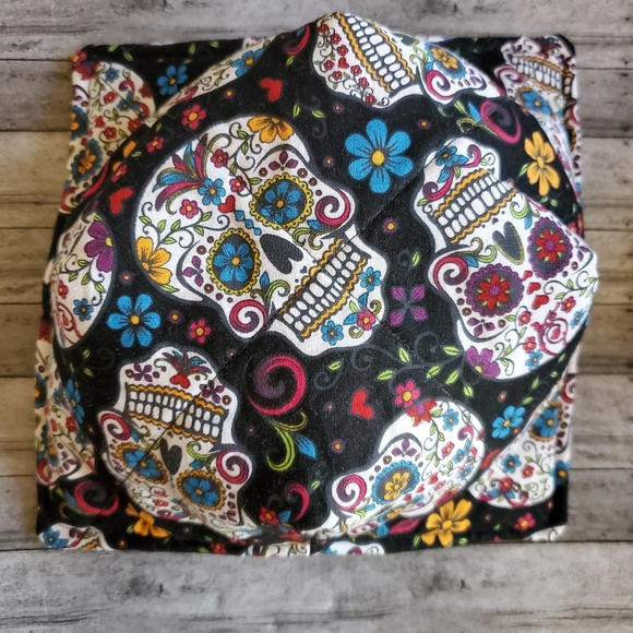 Handmade Sugar Skull Bowl Cozie red or black NEW - Picture 2 of 2